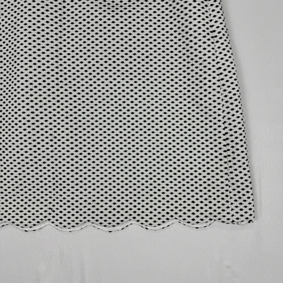LOFT Womens Black & White Polka Dot Scalloped Hem Skirt Career Size 6 - Picture 4 of 13